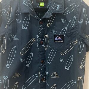 Quiksilver Where Is My Board Short Sleeve Boys Sz 7 Dark Midnight Blue NWOT